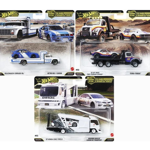 Hot Wheels Team Transport 92, 93, 94 Honda, Corrado, Camaro set new
