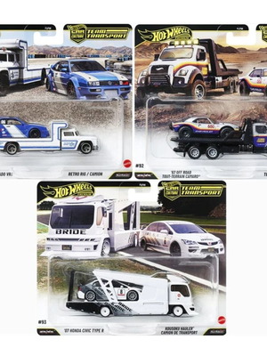 Hot Wheels Team Transport 92, 93, 94 Honda, Corrado, Camaro set new