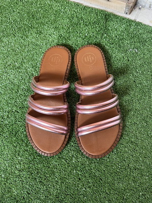 TFP The Fashion Project Leather Sandals Metallic Pink like new, size 37
