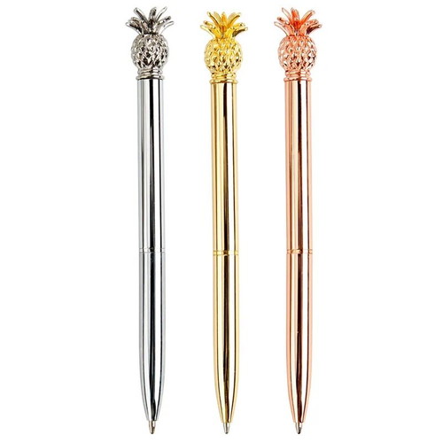 Pineapple Silver pen new, metal ballpoint in silver color