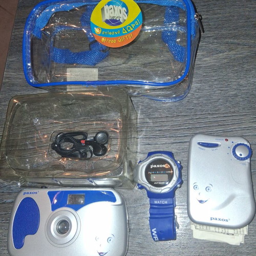 Paxos Vintage Set (1989) 'Apithana Dora' camera, radio, watch