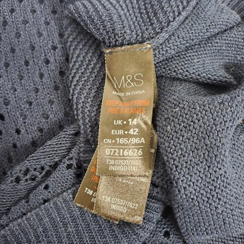 M&S Collection Navy Open-Knit Jumper like new, size UK 14