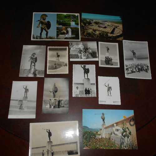 Leonidas - Thermopylae 3 cards and 10 statue photos used