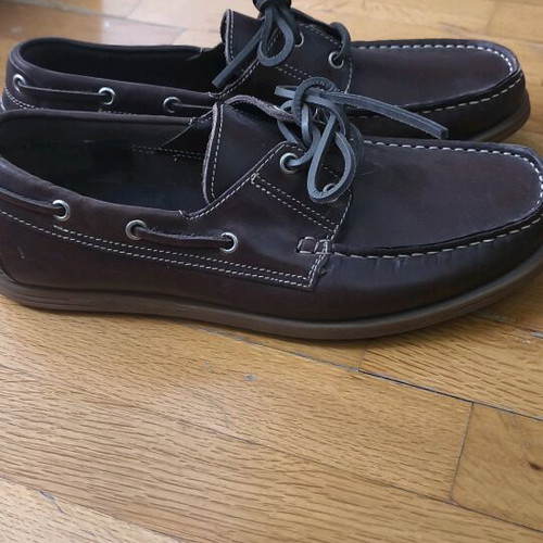Leather Loafers unisex boat shoes size 41 like new, brown