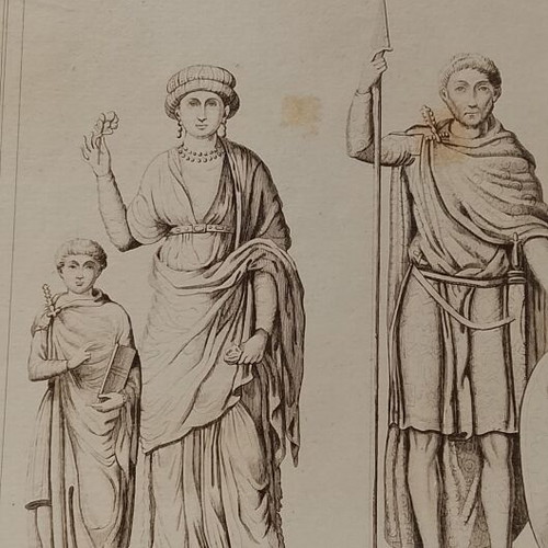 Οικογένεια Ανίκιος Πρόβος 1840 γαλλική ατσαλογραφία