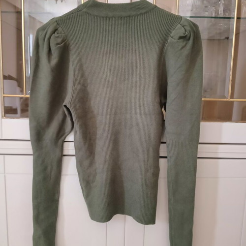 Women's blouse like new with unique bust design, green, size S