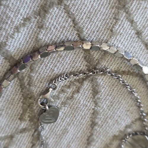 Oxette Silver Forged Bracelet With Chain Like New