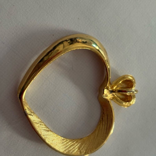 Pendant large gold heart handmade gilded like new