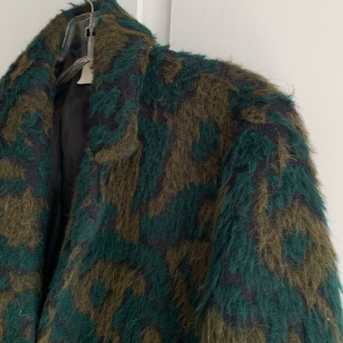 Vicolo Green Jacquard Longline Coat like new