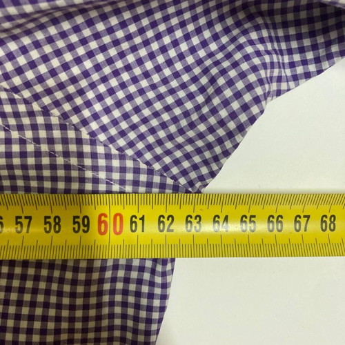 Ralph Lauren Oxford shirt L, purple and white checked, orange pony
