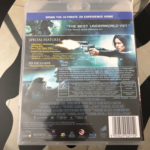 Underworld Awakening Blu-Ray 3D used with Greek subtitles
