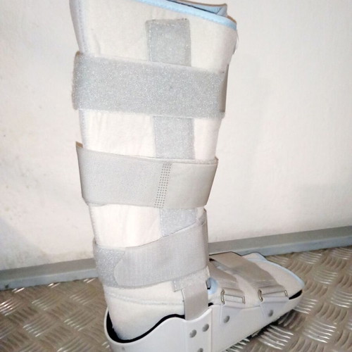 Ankle Boot Brace used with removable foam padding and adjustable straps