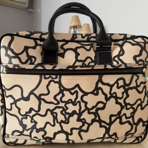 Tous laptop briefcase like new, 42-30-8cm, beige and black pattern