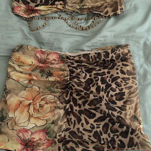 Summer set used with floral and leopard print
