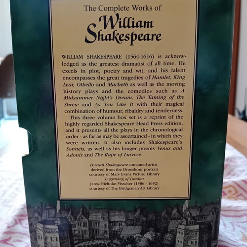 The Complete Works of William Shakespeare 3-Volume Box Set like new