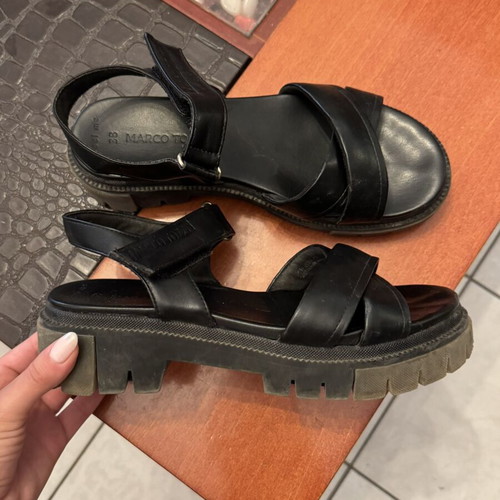 Marco Tozzi sandals size 38 used, black platform