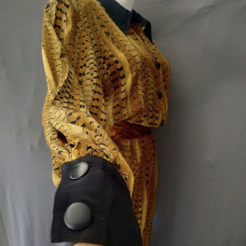 Vintage De Pletri dress 100% silk, size L, like new, brown