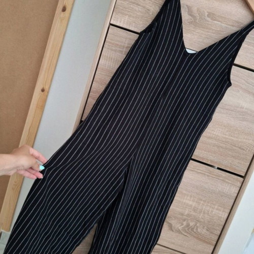 Pink Woman striped one-piece jumpsuit like new, size S