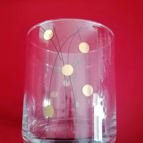 Whiskey Glasses with Ice Bowl Set like new, retro mid-century design