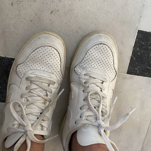 Veja sneakers size 39 used, white with beige sole