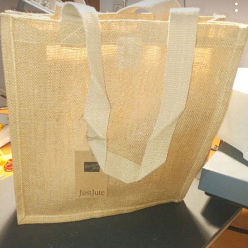 Summer shoulder bag new, made of jute, beige