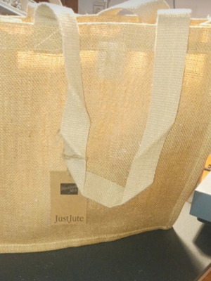 Summer shoulder bag new, made of jute, beige