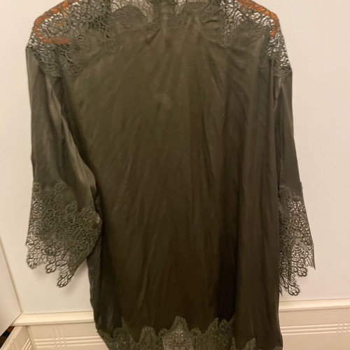 Women's lace house robe 100% real silk