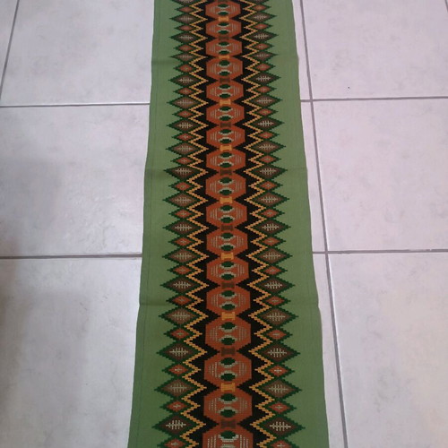 Linen handmade table runners with cross-stitch embroidery, new, set of 2
