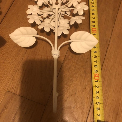 Zara Home vintage metal wall hooks set of 2, hydrangea flower design