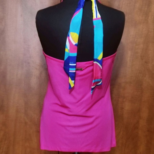 Luxury Who's Who Fuchsia Halter Top καινούργιο, μέγεθος M, 100% Viscosa
