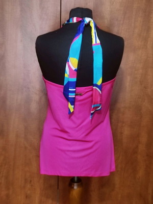 Luxury Who's Who Fuchsia Halter Top καινούργιο, μέγεθος M, 100% Viscosa