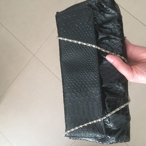 Achilleas Accessories women's shoulder bag used black with silver chain