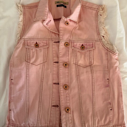 BSB pink denim vest used, size medium