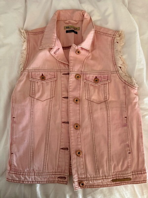 BSB pink denim vest used, size medium