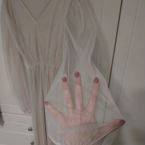 Midi tulle dress like new, beige, size M