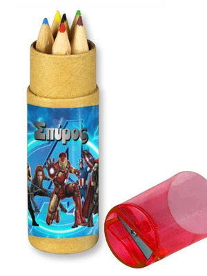 Superheroes Colored Pencils 10pcs new with name