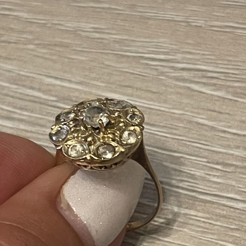 Ring 14K gold with semiprecious stones vintage used