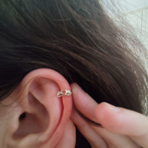925 Silver earring, fake piercing