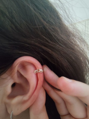 Ασημένιο σκουλαρίκι 925 fake piercing για ένα αυτί