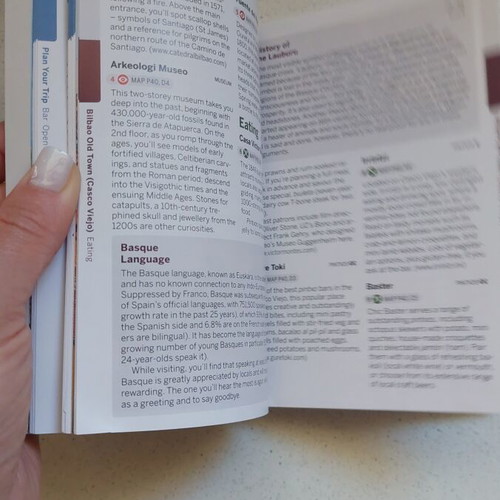 Travel guide for Bilbao and San Sebastian used with notes