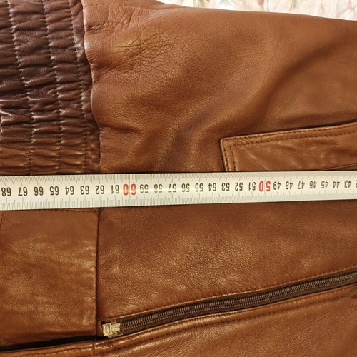 Men's brown leather jacket like new with zipper XL