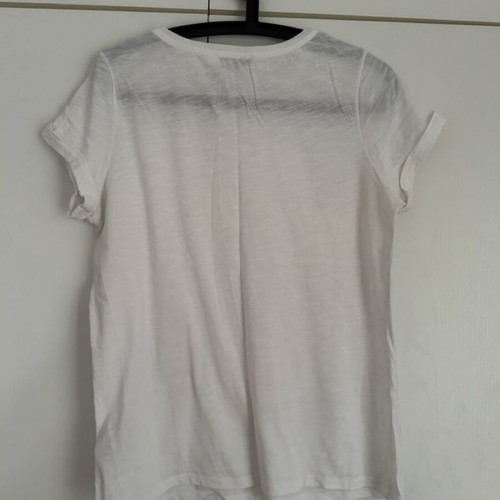 White T-shirt new with star print on sleeve, size M