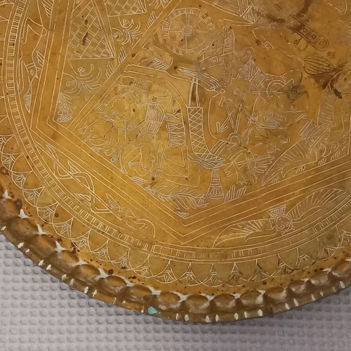 Handmade brass tray used from Egypt