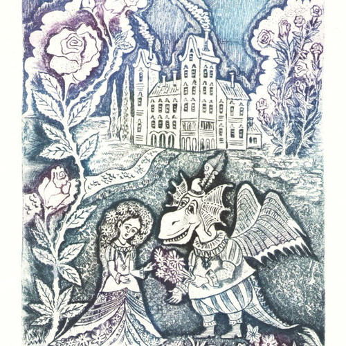 Handmade illustration of Beauty and the Beast new