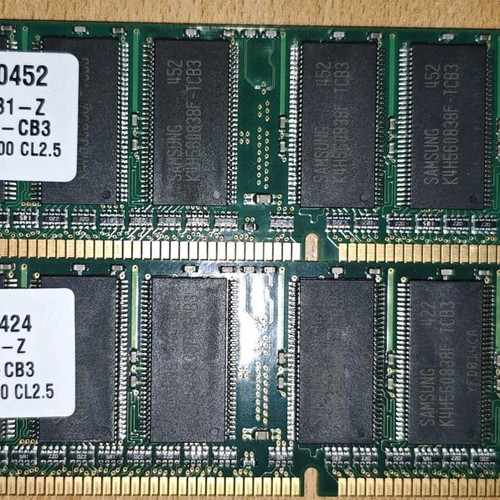 Samsung M368L3223FTN-CB3 desktop memory 2x256MB PC2700 CL2.5 used