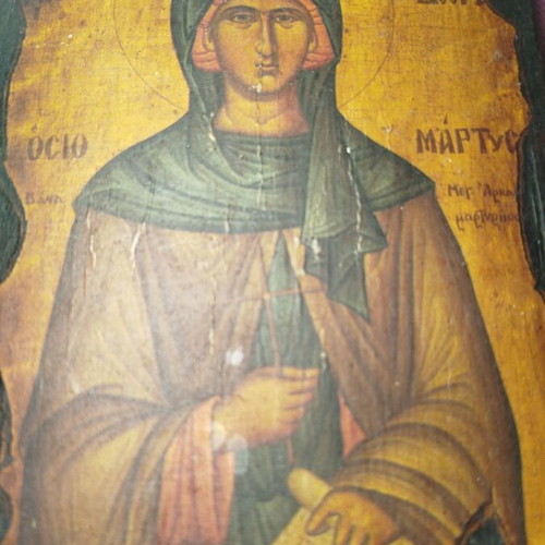 Wooden icon of Saint Theodora like new, 19.5 x 14.5 cm