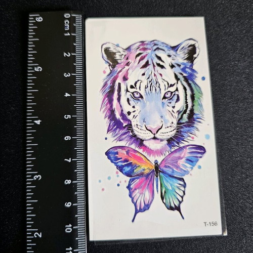 Tattoo Lion Butterfly T-156 new 3D waterproof sticker