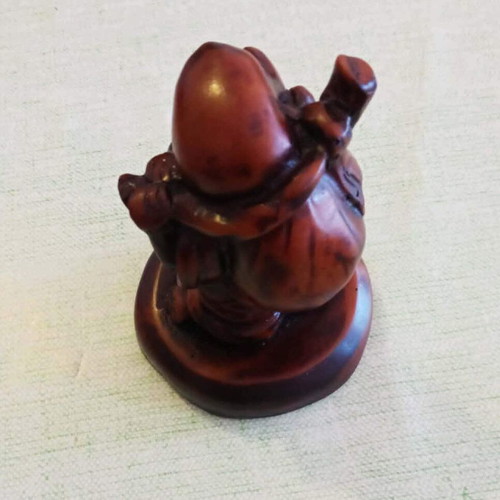 Budai Feng Shui Laughing Buddha Set of 3 Decorative Red Resin Figurines like new