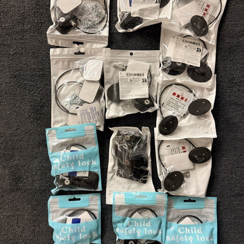 Security Locks with Cable and Key for Commercial Refrigerators Set of 16 new