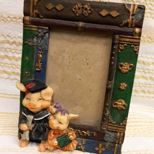 Miss Piggy Wise Piggy frame used, handmade